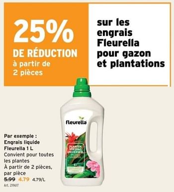 Promotions Engrais liquide fleurella - Fleurella - Valide de 22/05/2024 à 04/06/2024 chez Gamma
