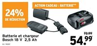 Promotions Batterie et chargeur bosch 18 v 2,5 ah - Bosch - Valide de 22/05/2024 à 04/06/2024 chez Gamma
