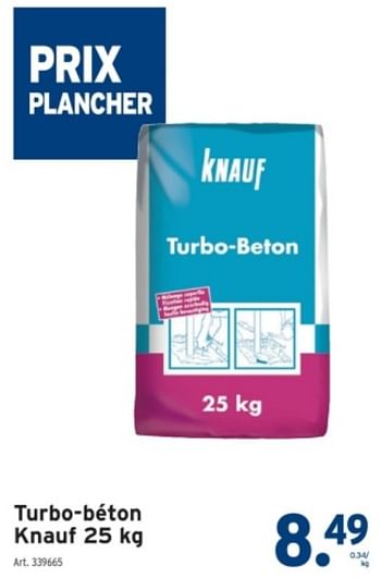 Promotions Turbo-beton knauf - Knauf - Valide de 22/05/2024 à 04/06/2024 chez Gamma