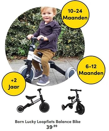 Promoties Born lucky loopfiets balance bike - Born Lucky - Geldig van 25/05/2024 tot 31/05/2024 bij Baby & Tiener Megastore