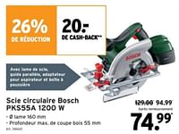 Promotions Scie circulaire bosch pks55a 1200 w - Bosch - Valide de 22/05/2024 à 04/06/2024 chez Gamma