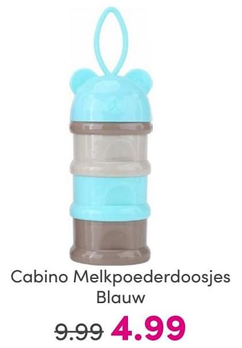 Promoties Cabino melkpoederdoosjes blauw - Cabino - Geldig van 25/05/2024 tot 31/05/2024 bij Baby & Tiener Megastore