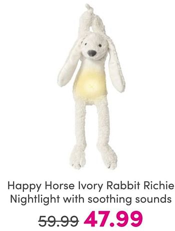 Promoties Happy horse ivory rabbit richie nightlight with soothing sounds - Happy Horse - Geldig van 25/05/2024 tot 31/05/2024 bij Baby & Tiener Megastore