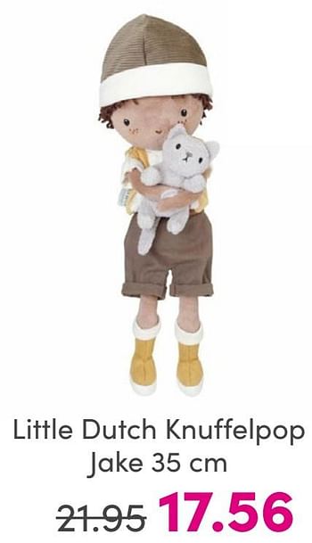 Promoties Little dutch knuffelpop jake - Little Dutch - Geldig van 25/05/2024 tot 31/05/2024 bij Baby & Tiener Megastore