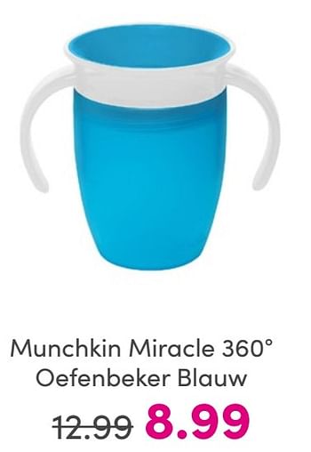 Promoties Munchkin miracle 360° oefenbeker blauw - Munchkin - Geldig van 25/05/2024 tot 31/05/2024 bij Baby & Tiener Megastore