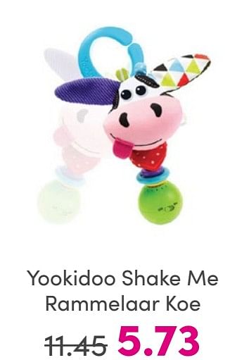 Promoties Yookidoo shake me rammelaar koe - Yookidoo - Geldig van 25/05/2024 tot 31/05/2024 bij Baby & Tiener Megastore