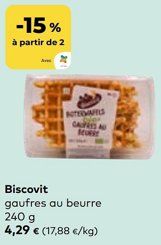 Promotions Biscovit gaufres au beurre - Biscovit - Valide de 22/05/2024 à 18/06/2024 chez Bioplanet