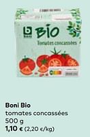 Promotions Boni bio tomates concassées - Boni - Valide de 22/05/2024 à 18/06/2024 chez Bioplanet