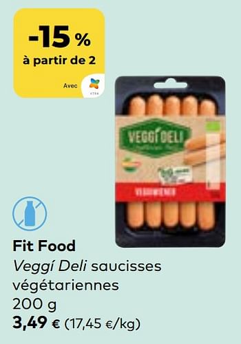 Promotions Fit food veggí deli saucisses végétariennes - Fitfood - Valide de 22/05/2024 à 18/06/2024 chez Bioplanet