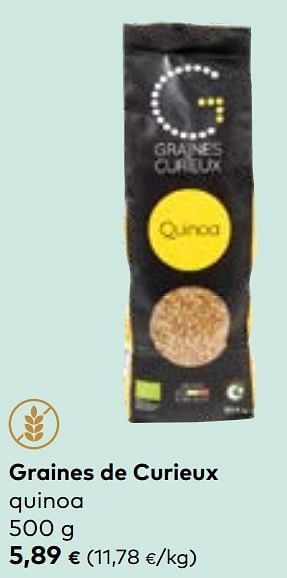 Promotions Graines de curieux quinoa - Graines de Curieux - Valide de 22/05/2024 à 18/06/2024 chez Bioplanet