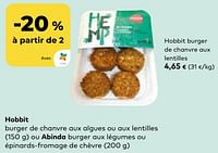 Promotions Hobbit burger de chanvre aux lentilles - De Hobbit - Valide de 22/05/2024 à 18/06/2024 chez Bioplanet