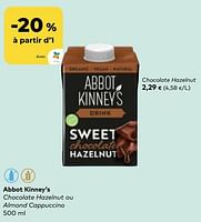 Promotions Abbot kinney’s chocolate hazelnut - Abbot Kinney's  - Valide de 22/05/2024 à 18/06/2024 chez Bioplanet