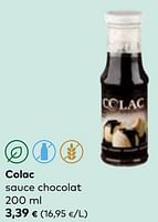 Promotions Colac sauce chocolat - Colac - Valide de 22/05/2024 à 18/06/2024 chez Bioplanet