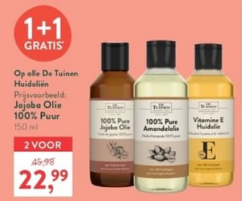 Promoties Jojoba olie puur - De Tuinen - Geldig van 26/05/2024 tot 02/06/2024 bij Holland & Barret