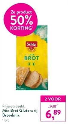 Promoties Mix brat glutenvrij broodmix - Schar - Geldig van 26/05/2024 tot 02/06/2024 bij Holland & Barret