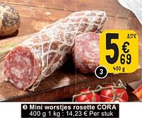 Promoties Mini worstjes rosette cora - Huismerk - Cora - Geldig van 28/05/2024 tot 03/06/2024 bij Cora