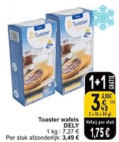Promoties Toaster wafels dely - Dely - Geldig van 28/05/2024 tot 03/06/2024 bij Cora