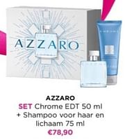 Promoties Azzaro set chrome + shampoo voor haar en lichaam - Azzaro - Geldig van 27/05/2024 tot 09/06/2024 bij ICI PARIS XL