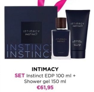 Promoties Intimacy set instinct + shower gel - Intimacy - Geldig van 27/05/2024 tot 09/06/2024 bij ICI PARIS XL