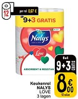 Promoties Keukenrol nalys love - Nalys - Geldig van 28/05/2024 tot 03/06/2024 bij Cora