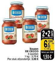 Promoties Sauzen de cecco - De Cecco - Geldig van 28/05/2024 tot 03/06/2024 bij Cora