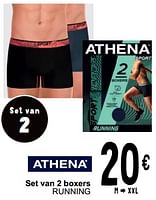Promoties Set van 2 boxers running - Athena - Geldig van 28/05/2024 tot 10/06/2024 bij Cora