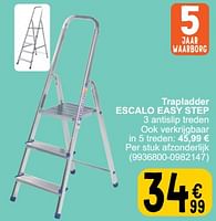 Promoties Trapladder escalo easy step - Escalo - Geldig van 28/05/2024 tot 10/06/2024 bij Cora
