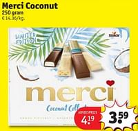 Promoties Merci coconut - MERCI - Geldig van 28/05/2024 tot 09/06/2024 bij Kruidvat