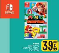 Promoties Game mario vs donkey kong - Nintendo - Geldig van 28/05/2024 tot 10/06/2024 bij Cora