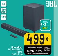 Promoties Soundbar bar500pro hdmi - JBL - Geldig van 28/05/2024 tot 10/06/2024 bij Cora
