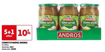 Promotions Compote pommes andros - Andros - Valide de 23/05/2024 à 26/05/2024 chez Auchan Ronq