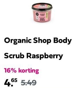 Promoties Organic shop body scrub raspberry - Organic Shop - Geldig van 27/05/2024 tot 02/06/2024 bij Plein