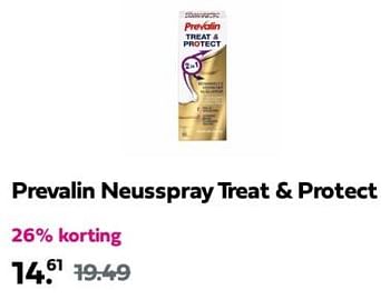 Promoties Prevalin neusspray treat + protect - Prevalin - Geldig van 27/05/2024 tot 02/06/2024 bij Plein