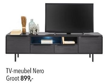 Promoties Tv-meubel nero groot - Huismerk - Pronto Wonen - Geldig van 26/05/2024 tot 01/06/2024 bij Pronto Wonen