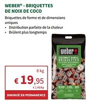 Promotions Weber - briquettes de noix de coco - Weber - Valide de 22/05/2024 à 02/06/2024 chez Horta