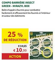 Promotions Compo barrière insect green - mirazyl box - Compo - Valide de 22/05/2024 à 02/06/2024 chez Horta