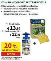Promotions Edialux - ecologic fly trap bottle - Edialux - Valide de 22/05/2024 à 02/06/2024 chez Horta