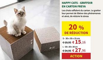 Promotions Happy cats - griffoir en carton freya - Happy cats - Valide de 22/05/2024 à 02/06/2024 chez Horta