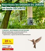 Promotions Cj wildlife - silo à graines leto anti big bird - CJ Wildlife - Valide de 22/05/2024 à 02/06/2024 chez Horta
