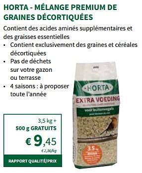 Promotions Horta - mélange premium de graines décortiquées - Produit maison - Horta - Valide de 22/05/2024 à 02/06/2024 chez Horta