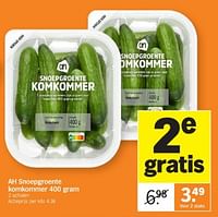 Promoties Ah snoepgroente komkommer - Huismerk - Albert Heijn - Geldig van 26/05/2024 tot 02/06/2024 bij Albert Heijn