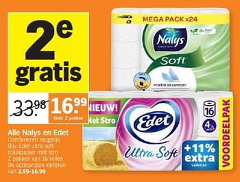 Promoties Edet ultra soft toiletpapier met stro - Edet - Geldig van 26/05/2024 tot 02/06/2024 bij Albert Heijn