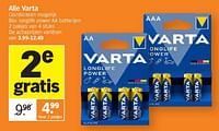 Promoties Longlife power aa batterijen - Varta - Geldig van 26/05/2024 tot 02/06/2024 bij Albert Heijn