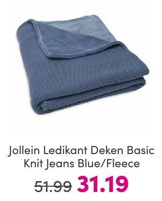 Promoties Jollein ledikant deken basic knit jeans blue-fleece - Jollein - Geldig van 25/05/2024 tot 31/05/2024 bij Baby & Tiener Megastore