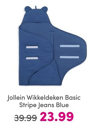 Promoties Jollein wikkeldeken basic stripe jeans blue - Jollein - Geldig van 25/05/2024 tot 31/05/2024 bij Baby & Tiener Megastore