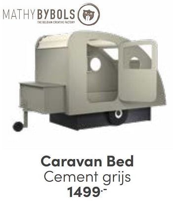 Promoties Caravan bed cement grijs - Mathy by Bols - Geldig van 25/05/2024 tot 08/06/2024 bij Baby & Tiener Megastore