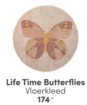 Promoties Life time butterflies vloerkleed - Lifetime - Geldig van 25/05/2024 tot 08/06/2024 bij Baby & Tiener Megastore