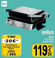 Promoties Braun grill gc7020 - Braun - Geldig van 28/05/2024 tot 10/06/2024 bij Cora