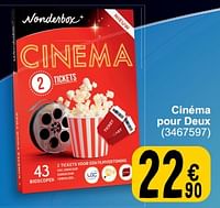 Promoties Cinéma pour deux - Wonderbox - Geldig van 28/05/2024 tot 10/06/2024 bij Cora
