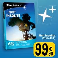 Promoties Nuit insolite - Wonderbox - Geldig van 28/05/2024 tot 10/06/2024 bij Cora